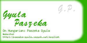 gyula paszeka business card